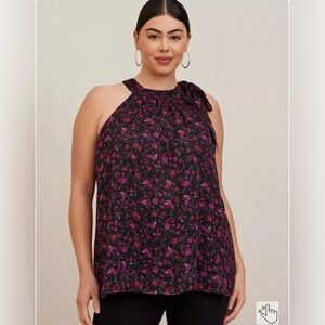 Torrid Crinkle Lurex Chiffon Halter Top